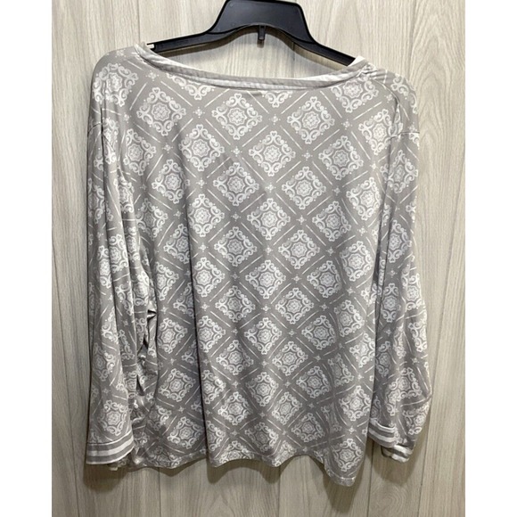 FLORA NIKROOZ Women's (Size 3X) Long Sleeve V-Neck Pajama Shirt Stretch 34A - Picture 2 of 4